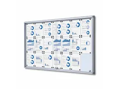 Vitrinekast Mededelingenbord 21x A4 met schuifdeuren