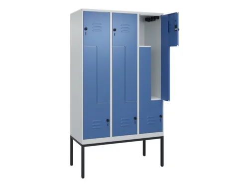 Z-garderobekast,HxBxD 2120x1200x500mm,vak B 200/400mm,draaigrendel