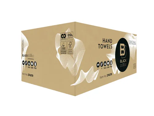Handdoek BlackSatino Original PT30 v-vouw 2-laags 25x23cm wit 274570