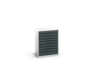 ladekast HxBxD 1000x800x550mm 9laden romp RAL7035 front RAL7016 - 2