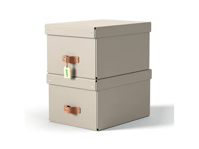 Boîte de rangement Leitz Puro avec couvercle 17L beige set 2 pièces
