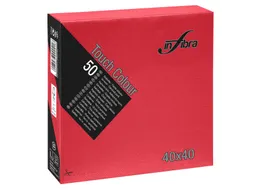Infibra Servet I-0707 40x40cm 1/4 vouw 2-Laags Rood 1200 Stuks