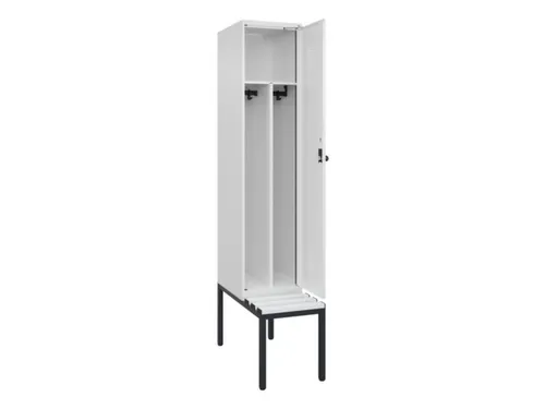 locker met bank,voor scheiding van kleding,HxBxD 2120x400x815mm,1vak