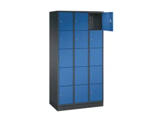 lockerkast,HxBxD 1950x920x500mm,3x5vakken,cil.-slot,sokkel - 1