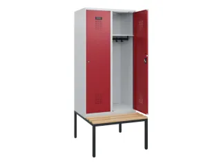 locker met bank,HxBxD 1950x800x815mm,2vak,vak B 400mm,cilinderslot - 1