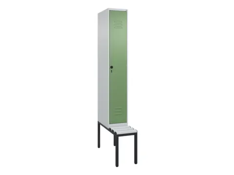 locker met bank,HxBxD 2120x300x815mm,1vak,vak B 300mm,draaigrendel