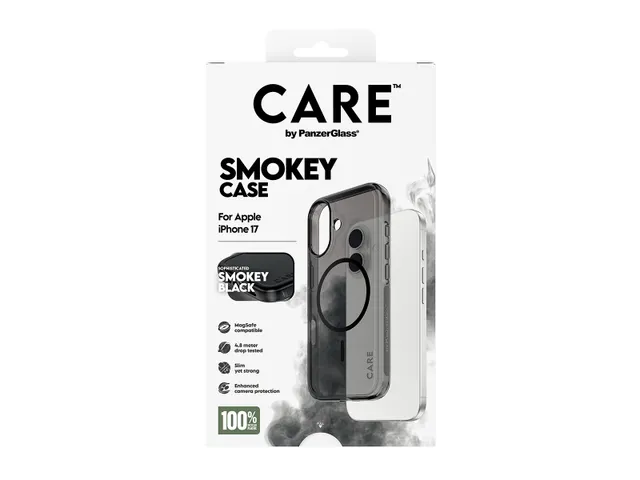 PanzerGlass CARE by Smokey Case w. Black MagSafe iPhone 17, Hoes