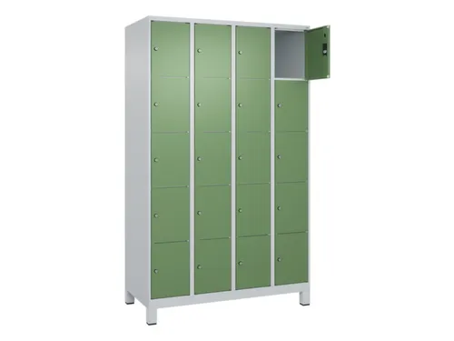 lockerkast,HxBxD 1950x1200x500mm,4x5vakken,vak B 300mm,cil.-slot