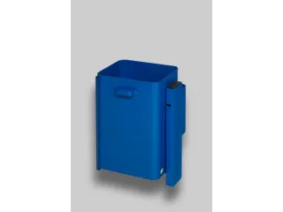 Afvalbak 40 Liter Wand/Paal Blauw - 1