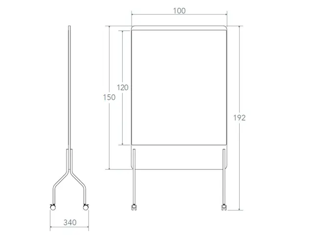 Tableau blanc Rocada Natural 100x120cm blanc mobile double face