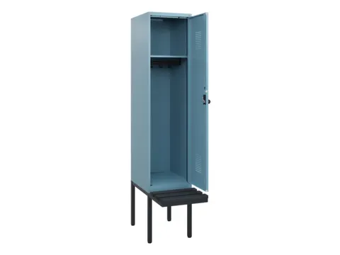 locker met bank,HxBxD 1950x400x815mm,1vak,vak B 400mm,draaigrendel