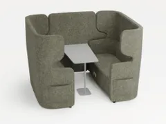 Zitgroep 2Banken Tafel 4-Zits Geluidabsorberend Grijs 1320x2200x1570mm