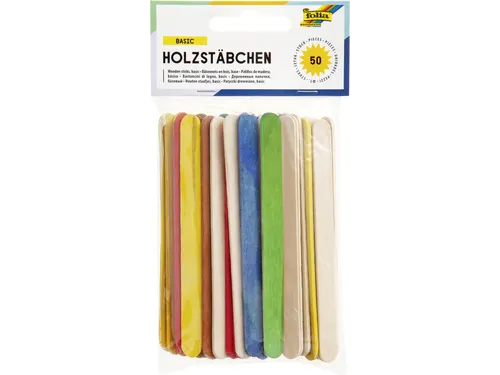 Stokje Folia hout assorti 50 stuks