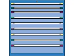ladekast,HxBxD 1000x805x695mm,9lade(n),cil.-slot,RAL7035,front RAL7035