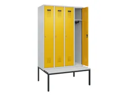 locker met bank,HxBxD 2120x1200x815mm,4vak,vak B 300mm,cilinderslot