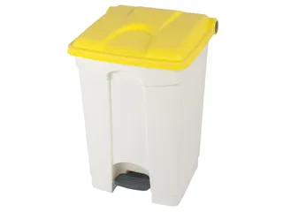 pedaalemmer,1x45l,HxBxD 600x398x410mm,romp PP wit,deksel PP geel - 1