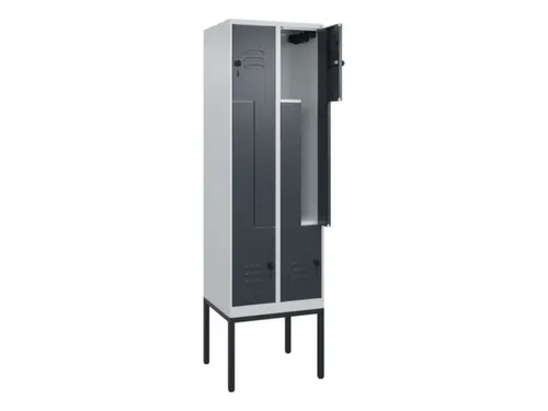 Z-garderobekast,HxBxD 2120x600x500mm,vak B 150/300mm,draaigrendel
