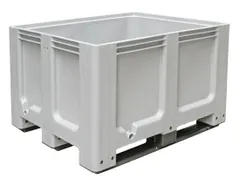 Caisse-Palette Pe Hxlxp 760X1200X1000Mm 610L 3Semelles Gris