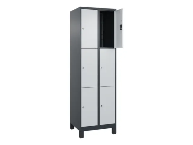 lockerkast,HxBxD 1950x600x500mm,2x3vakken,vak B 300mm,cil.-slot,voeten