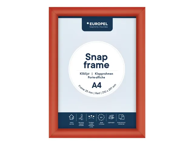 Kliklijst Europel A4 25mm rood