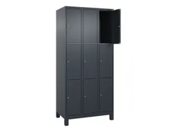 lockerkast,HxBxD 1950x900x500mm,3x3vakken,vak B 300mm,cil.-slot,voeten