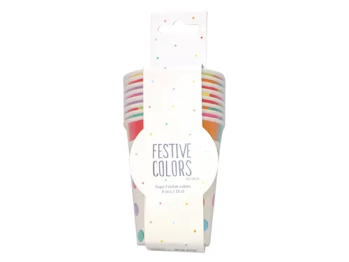 Bekers Haza Festive Colors 250ml 8 stuks
