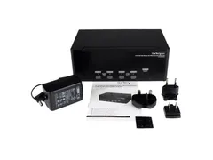4-poorts 3x Monitor Dvi Usb Kvm-switch Met Audio En Usb 2.0-hub