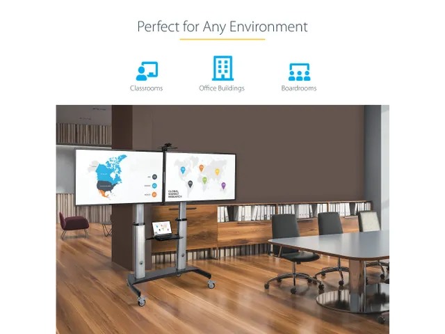 Dual TV Standaard op Wielen voor 37-60 Inch VESA TV's