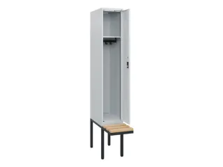 locker met bank,HxBxD 1950x300x815mm,1vak,vak B 300mm,cilinderslot - 1