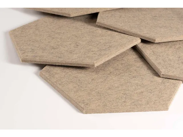 Akoestische PET-vilt Hexagon tegels beige 30x26cm 22 stuks