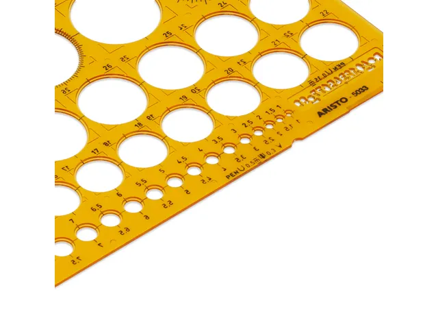 Gabarit pour cercles Ø1-36 mm Aristo (45 cercles)