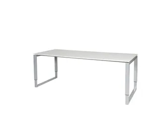 Domino Plus Bureau Hoogte Verstelbaar 2000x800mm Wit 25mm Alu O-Poot - 1
