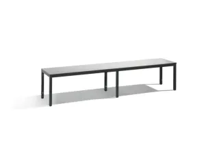 omkleedbank,HxLxD 438x2000x353mm,HPL zilvergrijs,frame staal RAL7021 - 1