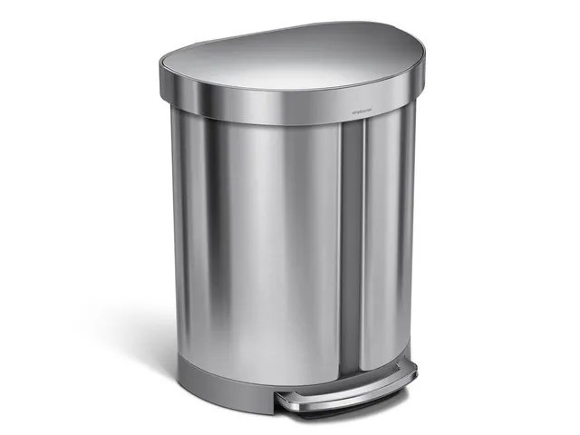 Afvalemmer Half Rond 22+33 liter Zilver