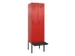 locker met bank,voor scheiding van kleding,HxBxD 2120x600x815mm,2vak
