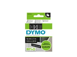 Labeltape Dymo 45021 D1 S720610 12mmx7m wit op zwart