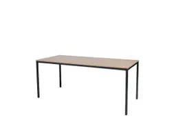 Domino Basic Tafel Vaste Hoogte 1800x800mm Hav/Kers 25mm Zwart 4-Poot
