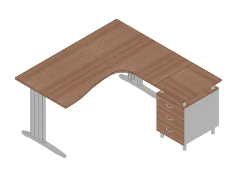 Bureauset Bureau Staand Ladeblok Rechts 730x1600x1650mm Canaletto