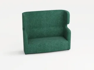 sofa,2-zits,geluidabsorberend,stof turkoois,HxBxD 1330x1570x760mm - 1