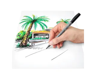 Brushpen Staedtler pigment pen etui à 6 grijze kleuren - 7