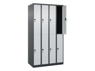dubbeldekse locker,HxBxD 1850x1000x500mm,4x2vak.,vak B 250mm - 2