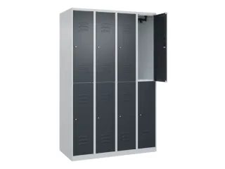 dubbeldekse locker,HxBxD 1850x1200x500mm,4x2vak.,vak B 300mm,cil.-slot - 2