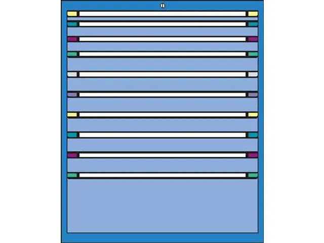 ladekast,HxBxD 1200x1005x695mm,10lade(n),RAL7035,front RAL7035