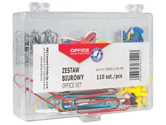 Kantoorset punaises, gummen, paperclips 110 stuks