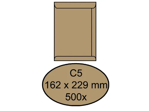 Envelop Quantore Akte C5 162X229Mm 90Gr Bruinkraft Gegomd