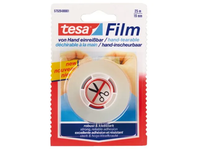 Plakband Tesa film 19mmx25m handinscheurbaar blister