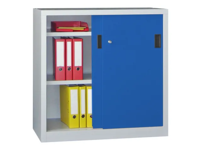 Schuifdeurkast Hxbxd 1000x1000x500mm 2 Oh Ral7035 Front Ral5010