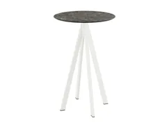 statafel,HxØ 1090x700mm,rond,4voeten wit,blad HPL Galaxy Marble