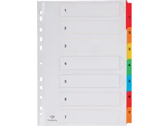 Tabblad karton A4 Assorti 7-delig 1-7 11-gaats