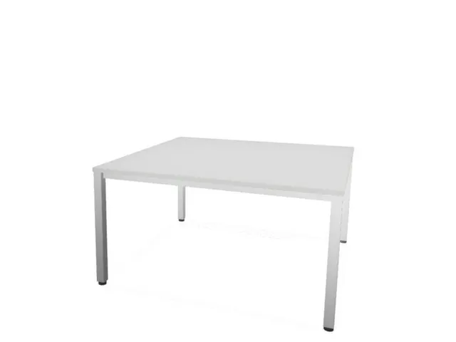 vergadertafel,HxBxD 740x1400x1400mm,hoekig,MP-lichtgrijs